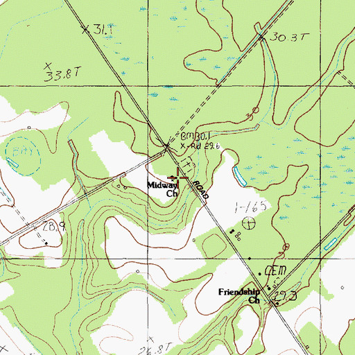 Topographic Map of Midway Church, SC