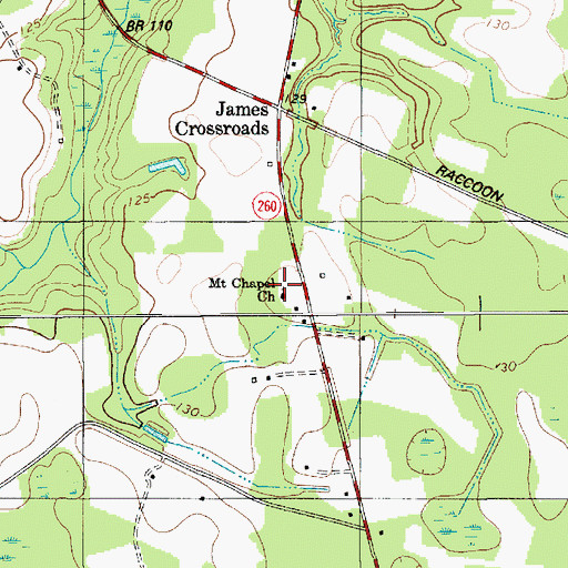 Topographic Map of Mount Chapel School (historical), SC
