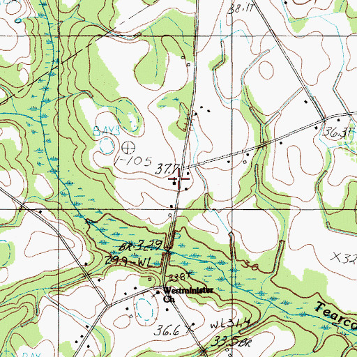 Topographic Map of Mount Milian Church, SC
