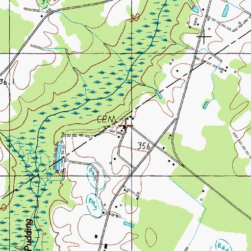 Topographic Map of Oak Grove Church, SC