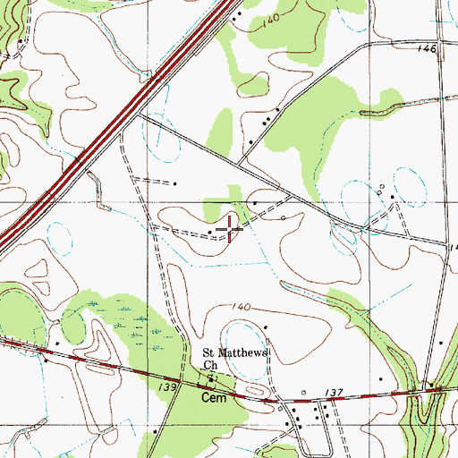 Topographic Map of Oak Grove School (historical), SC