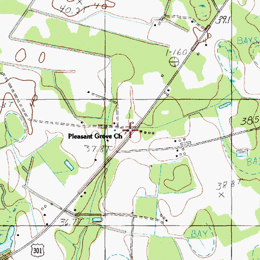 Topographic Map of Pleasant Grove Church, SC