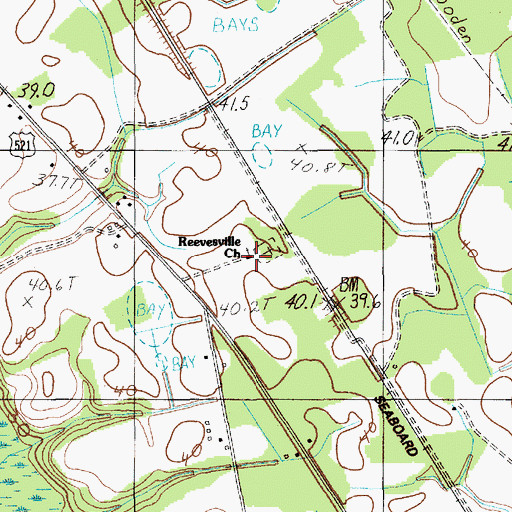 Topographic Map of Reevesville School (historical), SC