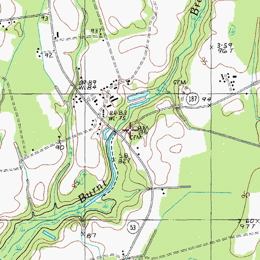 Topographic Map of Saint James Cemetery, SC
