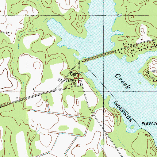 Topographic Map of Saint James School (historical), SC