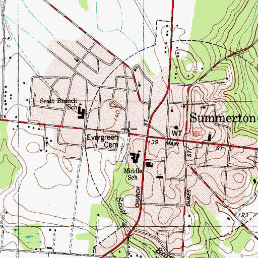 Topographic Map of Saint Marks African Methodist Episcopal Church, SC