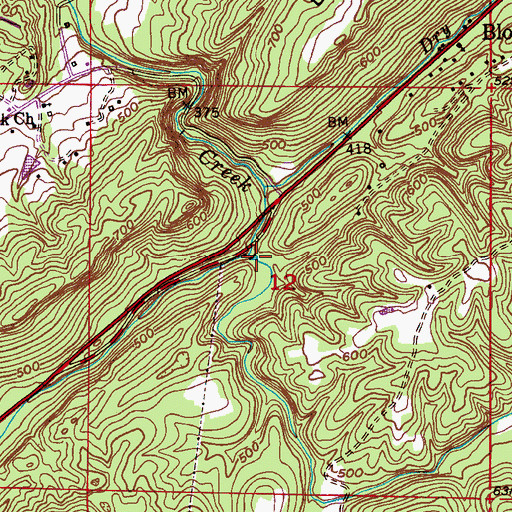 Topographic Map of Murphy Creek, AL