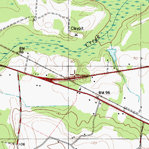 Topographic Map of Saint Matthews School (historical), SC