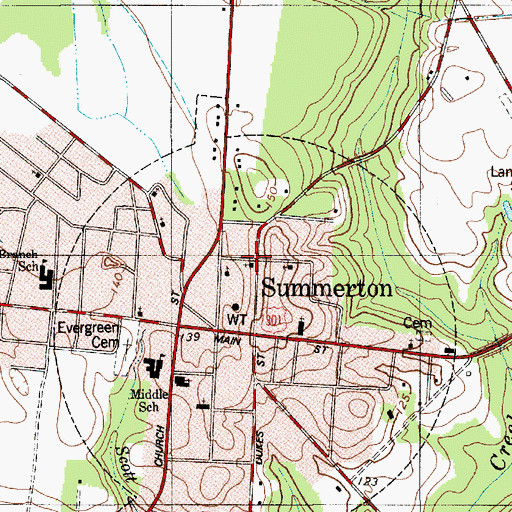 Topographic Map of Saint Mattias Episcopal Church, SC