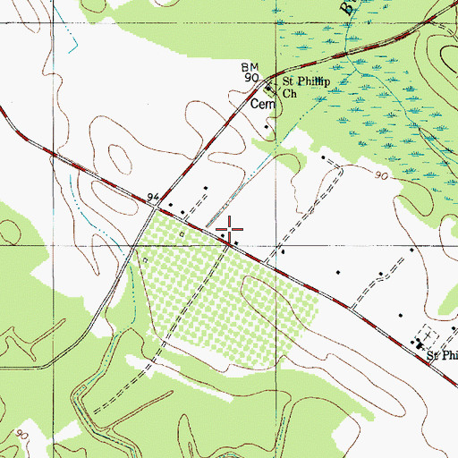 Topographic Map of Saint Phillips School (historical), SC