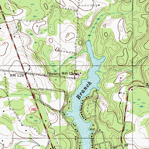 Topographic Map of Society Hill School (historical), SC