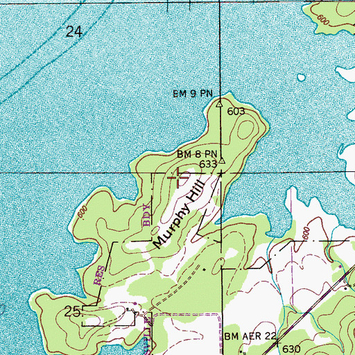 Topographic Map of Murphy Hill, AL
