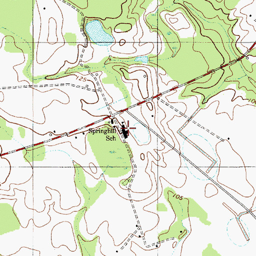 Topographic Map of Springhill School, SC