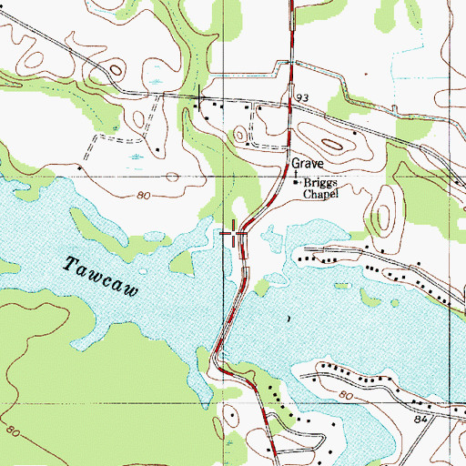 Topographic Map of Taw Caw Creek Park, SC