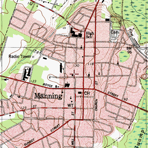 Topographic Map of Trinity African Methodist Episcopal Church, SC