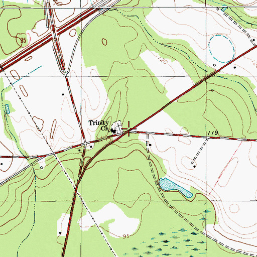 Topographic Map of Trinity Cross Roads, SC
