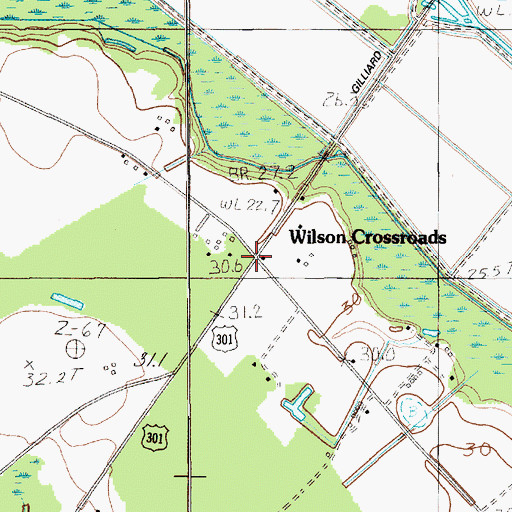 Topographic Map of Wilson Crossroads, SC