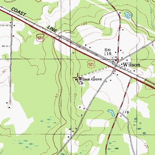 Topographic Map of Wilson Grove Church, SC