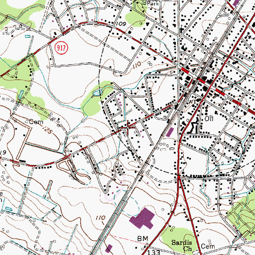 Topographic Map of Berean Church of Christ, SC