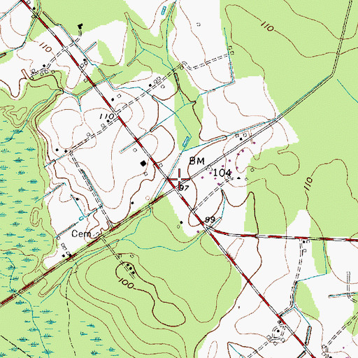 Topographic Map of Betheas Crossroads, SC
