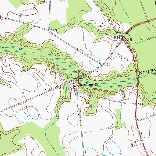 Topographic Map of Carolina, SC