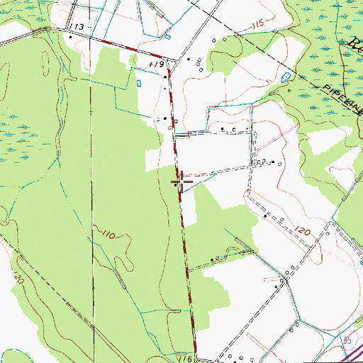 Topographic Map of Dickinson Church (historical), SC