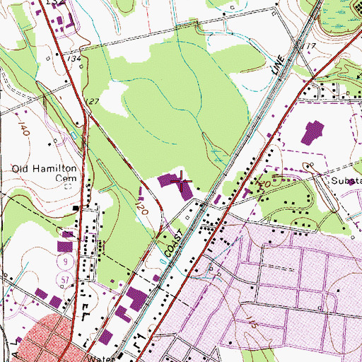 Topographic Map of Dillon Plaza Shopping Center, SC