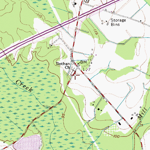 Topographic Map of Dothan Baptist Church, SC