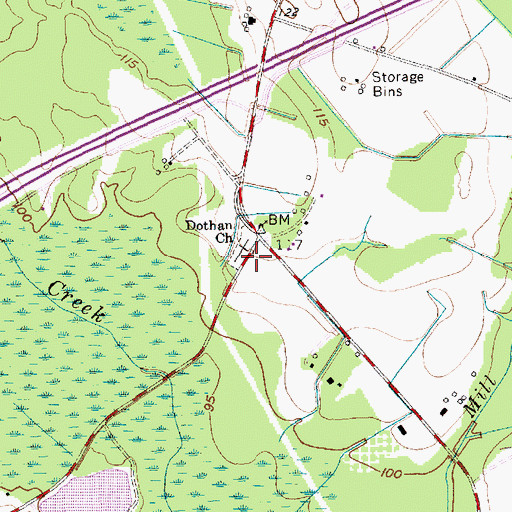 Topographic Map of Dothan School (historical), SC