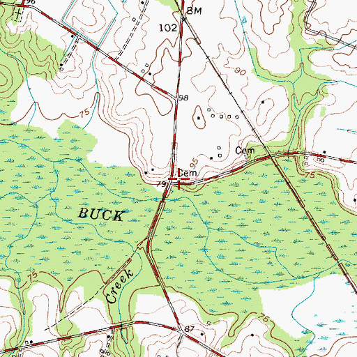 Topographic Map of Dunbarton Presbyterian Church (historical), SC