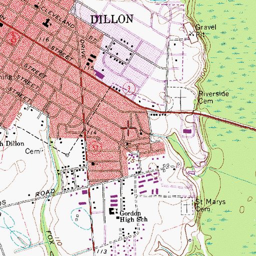 Topographic Map of Faith Tabernacle, SC