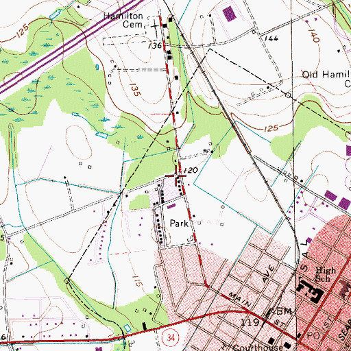 Topographic Map of Fellowship Baptist Church, SC