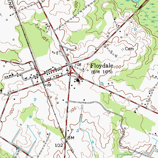 Topographic Map of Floydale School (historical), SC