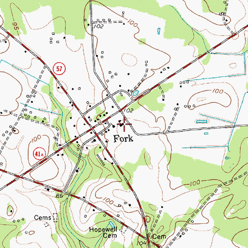 Topographic Map of Fork School (historical), SC