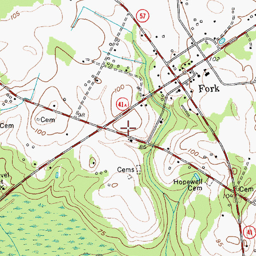 Topographic Map of Fork School (historical), SC