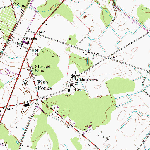 Topographic Map of Hamer School, SC