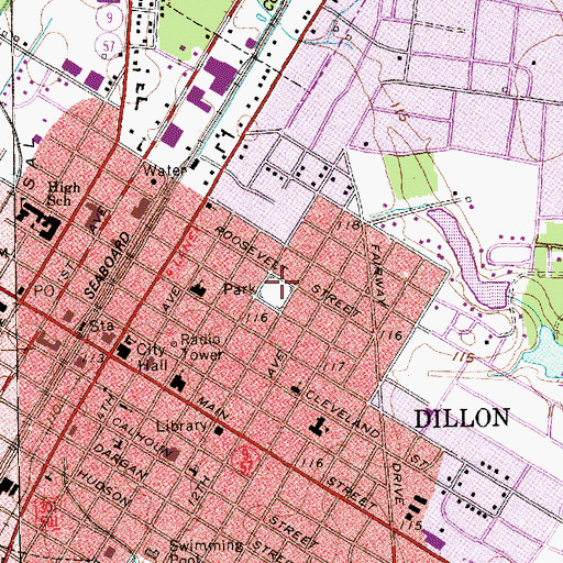 Topographic Map of Harmon Field, SC