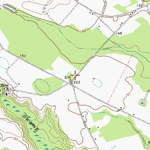 Topographic Map of Judson Church (historical), SC