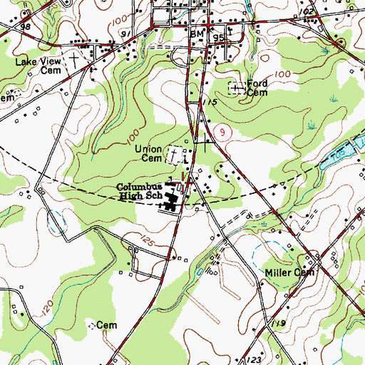 Topographic Map of Lake View Elementary School, SC