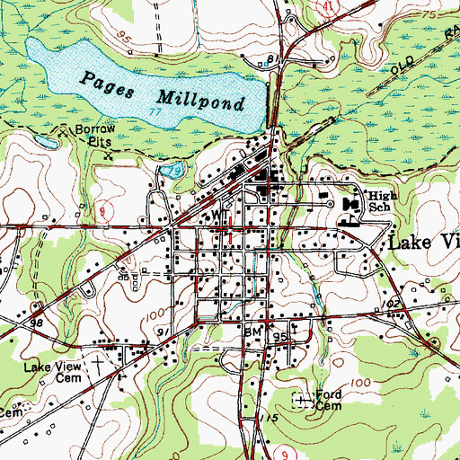 Topographic Map of Lake View United Methodist Church, SC