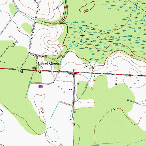 Topographic Map of Level Green School (historical), SC