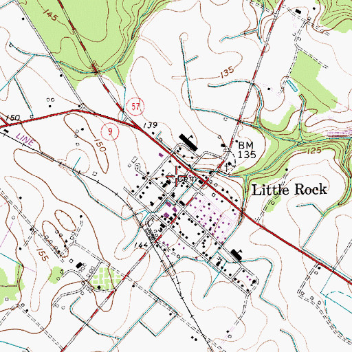 Topographic Map of Little Rock Cemetery, SC