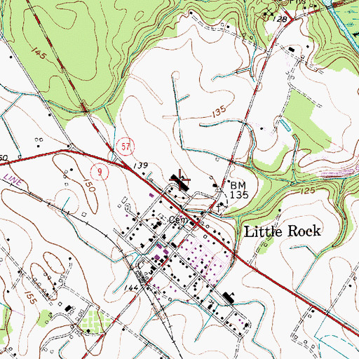 Topographic Map of Little Rock School (historical), SC