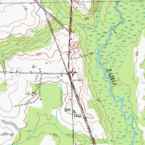Topographic Map of Manning School (historical), SC