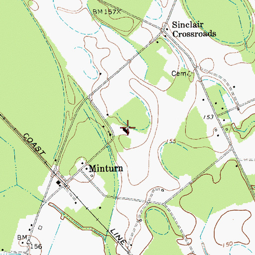 Topographic Map of Minturn School (historical), SC