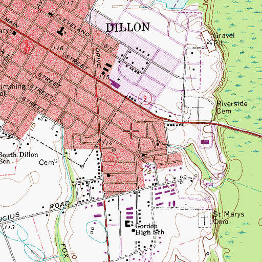 Topographic Map of Newtown, SC