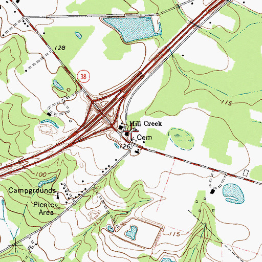 Topographic Map of Oak Grove School (historical), SC