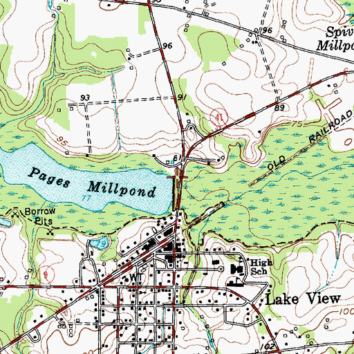 Topographic Map of Pages Mill (historical), SC