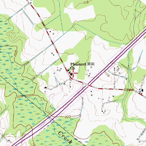Topographic Map of Pleasant Hill School (historical), SC
