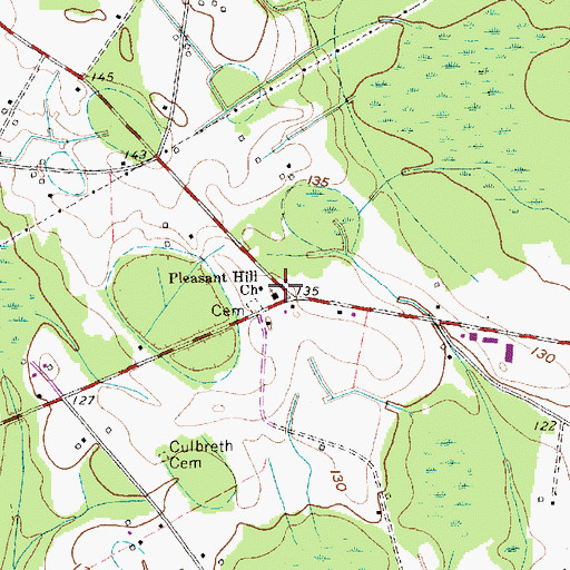 Topographic Map of Pleasant Hill School (historical), SC
